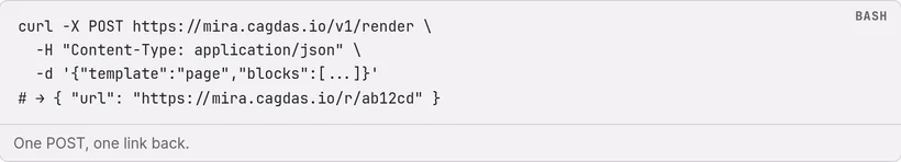 A mira code block